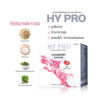 📌 โปรตีนจากพืช HY PRO (STRAWBERRY) ไฮ โปร กลิ่นสตรอเบอร์รี่