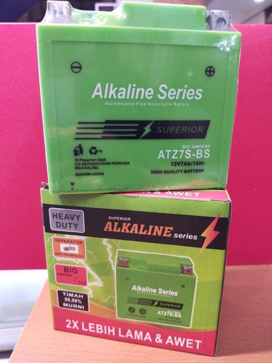 Accu Aki Motor ALKALINE ATZ7S-BS GTZ7S YTZ6V / 12V 7A Vario CBR Satria