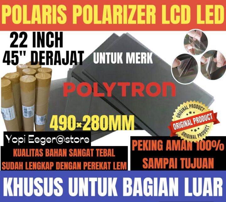 POLARIS POLARIZER LCD LED POLYTRON 22 INCH 45" DERAJAT PELAPIS PLASTIK ...