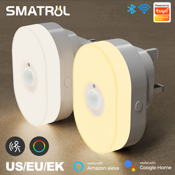 SMATRUL Tuya WiFi Dimmable Night Light with PIR Motion Sensor US Plug