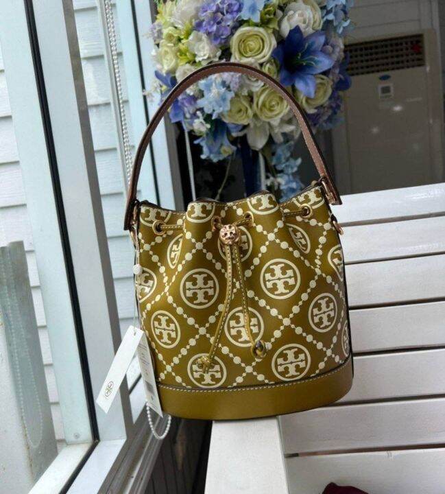 Tory TMonogram Embossed Bucket Bag Lazada.co.th