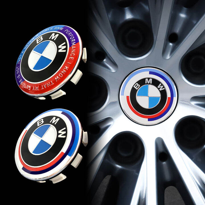 ใหม่ Bmw 50th Anniversary ศูนย์ล้อโลโก้ 68mm 56mm Hubcap ตกแต่งสำหรับ 