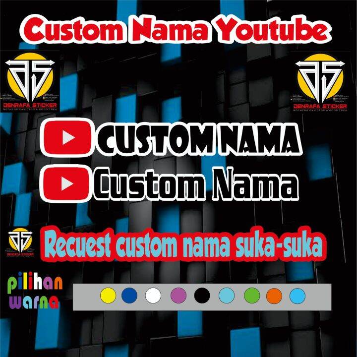Custom nama YT plus background cutting sticker timbul Lazada Indonesia