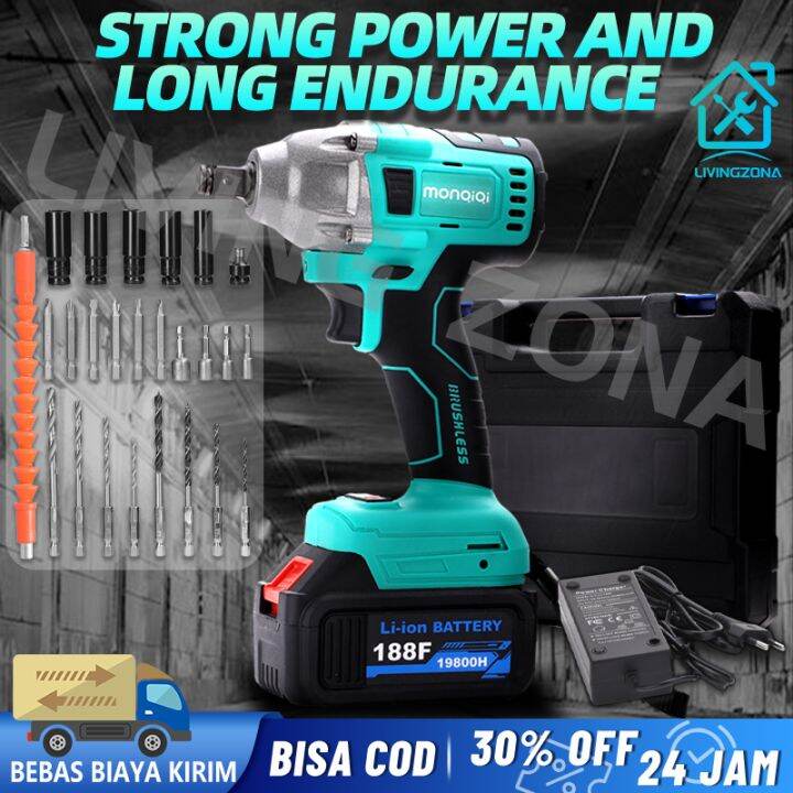 Bor Impact Wrench Jld Cordless Brushless Bor Baterai Mesin Bor Cordless