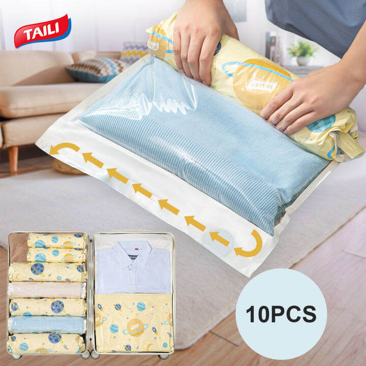 TAILI 10PCS Compression Bag, Travel Clothing Compression Bag