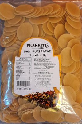 Prakriti Pani puri 1kg packing ( แผ่นแป้งทอดปานีปูรี)