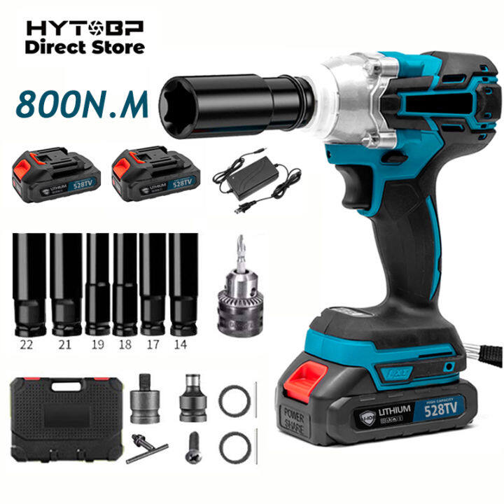 HYTOBP Impact Wrench Cordless 800Nm Electric Brushless Drill Driver ...