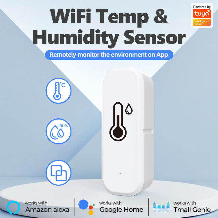 SMATRUL Tuya Wifi Smart Temperature Humidity Sensor Indoor Hygrometer  Thermometer Detector Voice Alarm For Alexa Google Home Smart Home | Lazada  Singapore
