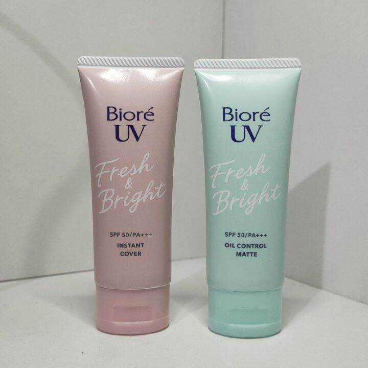 BIORE UV FRESH & BRIGHT SUNSCREEN - INSTAN COVER OIL CONTROL SPF50 PA+ ...