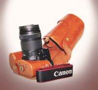 Classic PU Leather Camera Case Bag Protective Pouch with Shoulder Strap for Canon M3 (Niyom Store) (0862 น้ำตาล)