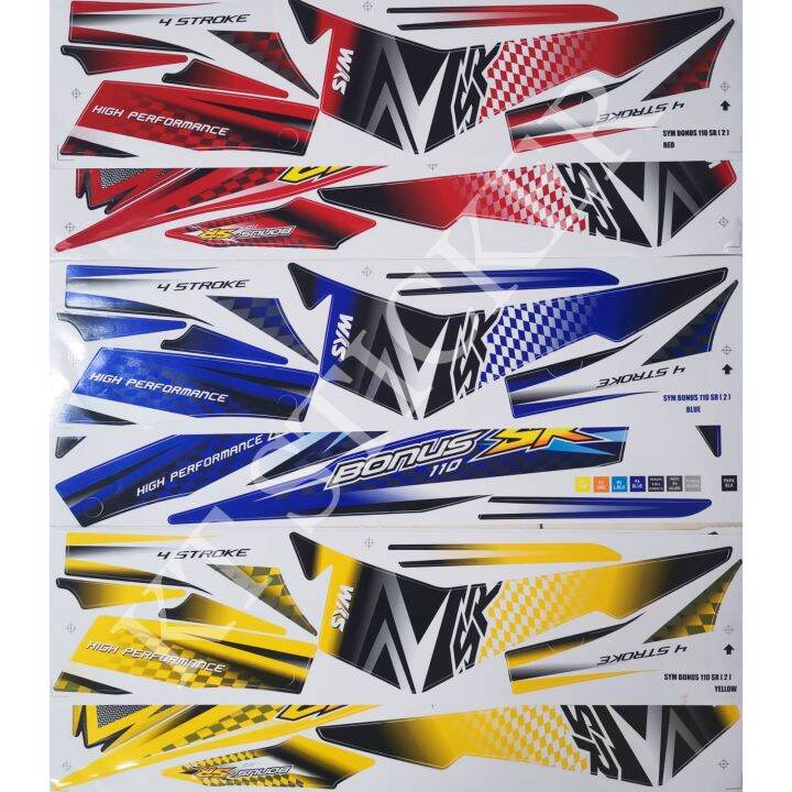 SYM BONUS 110 SR (2) BODY STRIPE STICKER | Lazada