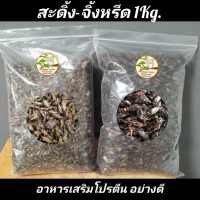 จิ้งหรีดอบแห้ง1kg.อาหารแฮมส์เตอร์ อาหารชูก้า เม่นแคระ และสัตว์กินแมลงทุกชนิด อาหารเสริมโปรตีนสูง หอมอร่อย แมลงอบแห้ง