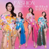 ?ป้าย Mirrorsister​ 30406.3 เสื้อลายดอกสีสันสวยโดนใจ ชายข้างยาวต่อผ้ามุ้งสุดเก๋