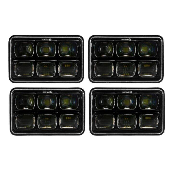 【Headlight】4pcs 4x6inch LED Headlight Most Vehicles Rectangular