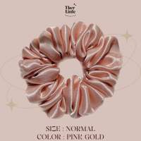 Scrunchie SATIN ไซส์ NORMA สี Pink Gold ยางรัดผม Handmade