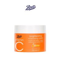 BOOTS VITAMIN C บู๊ทส์ วิตามิน ซี ไบรท์เทนนิ่ง( กล่องมีตำหนิ กระปุกปกติ)  มอยส์เจอร์ไรซิ่ง ครีม 50 มล.