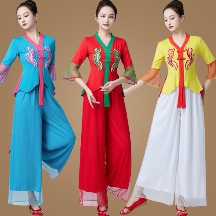Ethnic Style Classical Dancing Dress New Square Dance Clothing Suit  Performance Costume Yangge Clothes Dancing Clothes Performance Wear Female