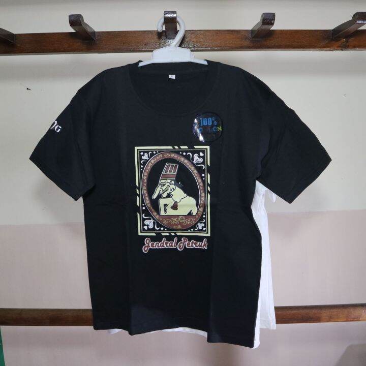 Kaos Hitam cotton dengan gambar wayang petruk | Lazada Indonesia