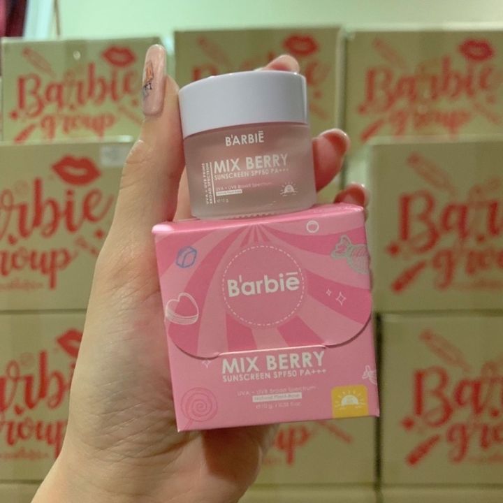 กันแดดบาบี้-แพคเก็จใหม่-barbie-mix-berry-sunscreen-10-กรัม