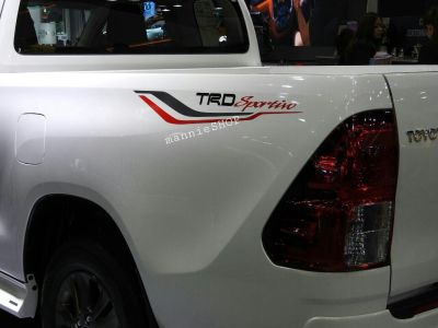 สติ๊กเกอร์แบบดั้งเดิม ติดแก้มท้ายรถ TOYOTA REVO คำว่า TRD Sportivo แสดงในงาน MOTOR SHOW 2016 sticker ติดรถ แต่งรถ โตโยต้า สวย งานดี หายาก ถูกและดี