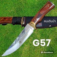 อุปกรณ์เดินป่า มีดพก มีดใบตาย มีดเดินป่า รุ่นG57 USA ใบเลสด้ามไม้ มีดพก มีดใบตาย มีดเดินป่า(31cm)