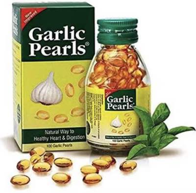 น้ำมันกระเทียม สกัดเย็น Garlic pearls from India-100 pcs