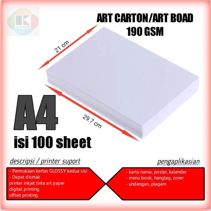 kertas art carton A4 190gsm kertas art paper A4 190gsm kertas art
