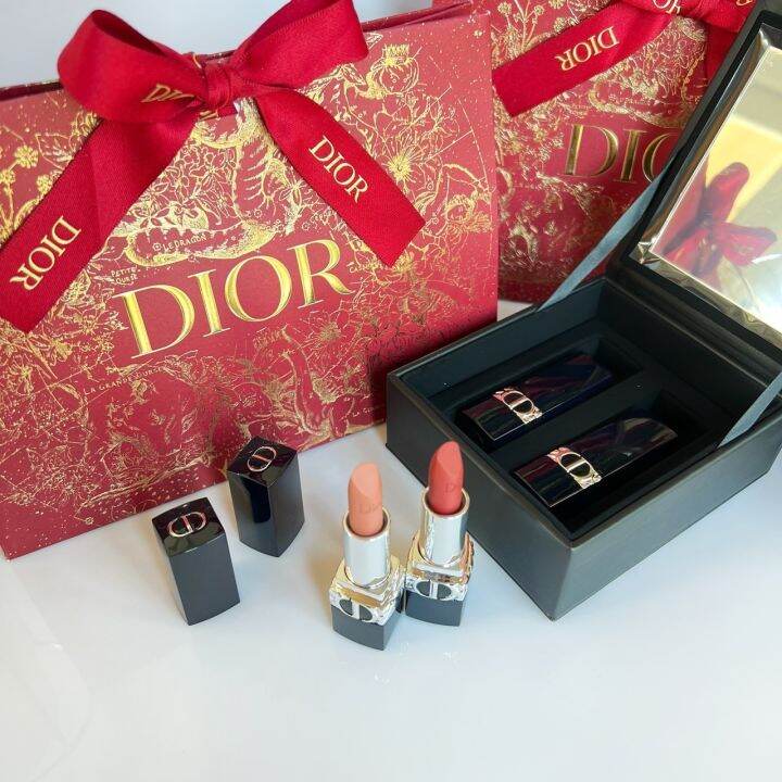 Dior Rouge Lipstick Mini Box Set 2 สี พร้อมถุงกระดาษ ให้เลือก 3 แบบ
