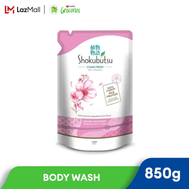 Shokubutsu Clean Fresh Shower Foam Body Wash (Sakura Whitening) Refill