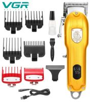 VGR V-092 ปัตตาเลี่ยน สแตนเลสสตีลโลหะไฟฟ้า มืออาชีพไร้สาย LCD ผม Trimmer