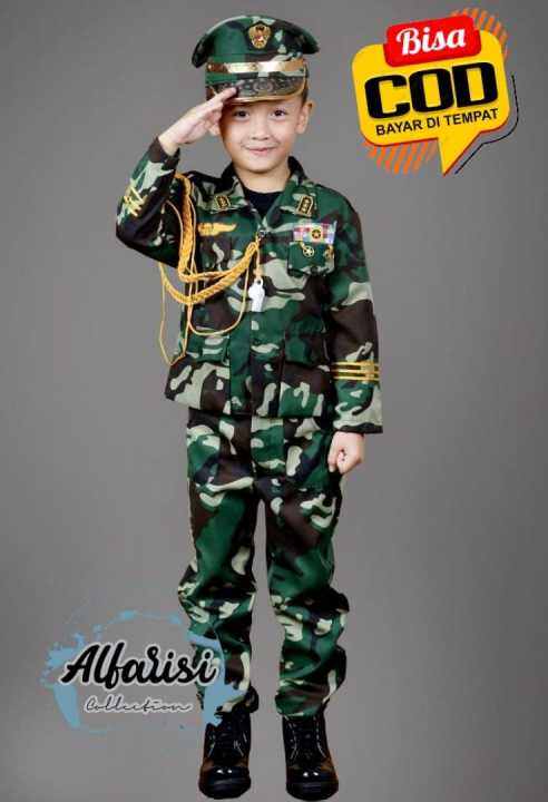 BAJU Carnaval Anak Model TNI/SERAGAM Carnaval Anak TNI/SERAGAM TNI Anak