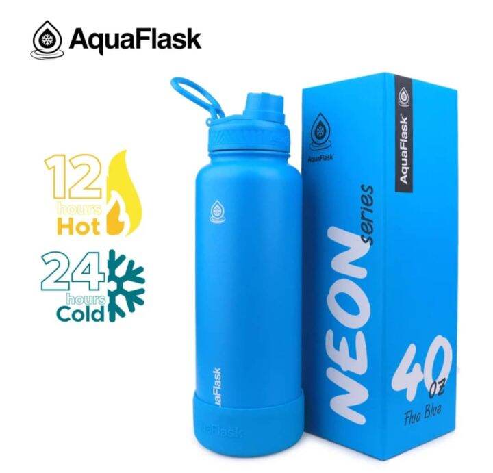 Aquaflask FLUO BLUE Neon Series Stainless Steel Drinking Water Bottle ...