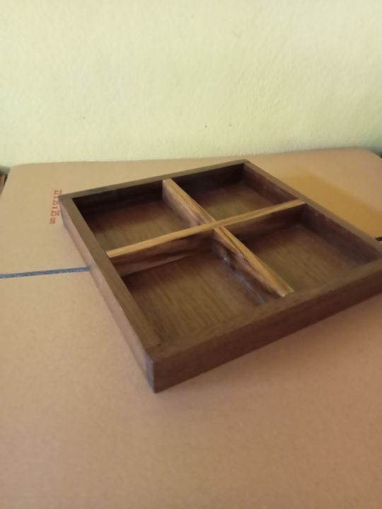 กล่องใส่ของไม้สัก-กล่องแบ่งช่องใส่ของเอนกประสงค์-กล่องมินิมอล-กล่องจัดระเบียบบนโต๊ะทำงาน