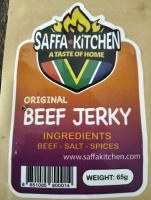 SAFFA KITCHEN Beef Jerky,  Original flavor 65 grams,. 200 grams บิลตอง เนื้อวัวอบแห้ง อาหารทานเล่นแอฟริกาใต้1