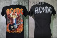 เสื้อยืดคอกลม สกรีนลายวง ACDC