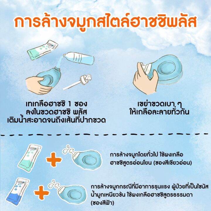 เซ็ทล้างจมูก-hashi-plus-ฮาชชิพลัส-ขวดสีฟ้า-ขวดฮาชชิพร้อมเกลือสูตรอ่อนโยน-เกลือฮาชชิบรรจุ-1-7-กรัม-ซอง-จำนวน-15-ซอง