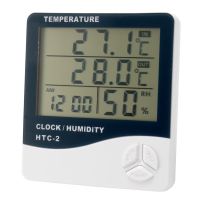 HTC-2 thermometer เครื่องวัดอุณหภูมิ ความชื้น เทอร์โมมิเตอร์แบบมีสาย มีนาฬิกาในตัว ตั้งปลุกเวลาได้