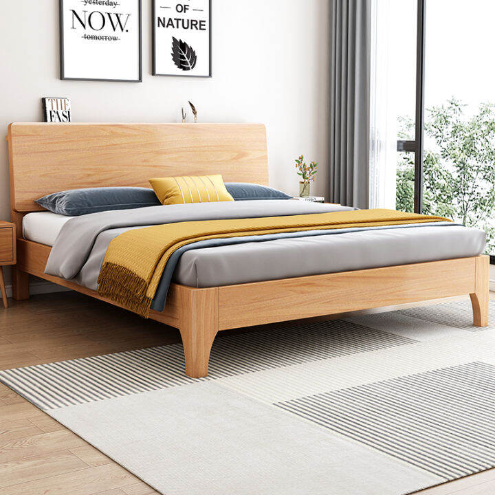 Genji Muyu Bed Modern Simple Home 1.8M Double Bed Bedroom 1.5M Single