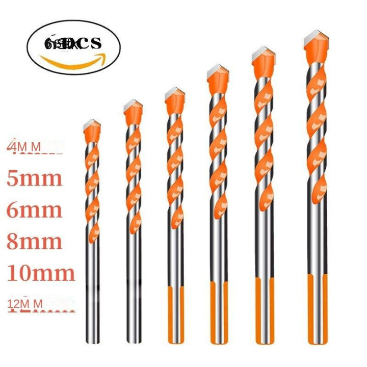 6PCS Multifunctional Triangle Drill Bit Diamond Drill Set Ceramic Tile ...