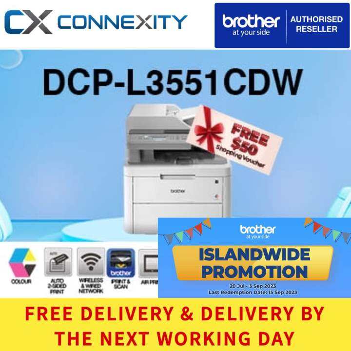 Brother DCP L3551CDW Colour Laser Printer | 3 in 1 Printer Wireless ...