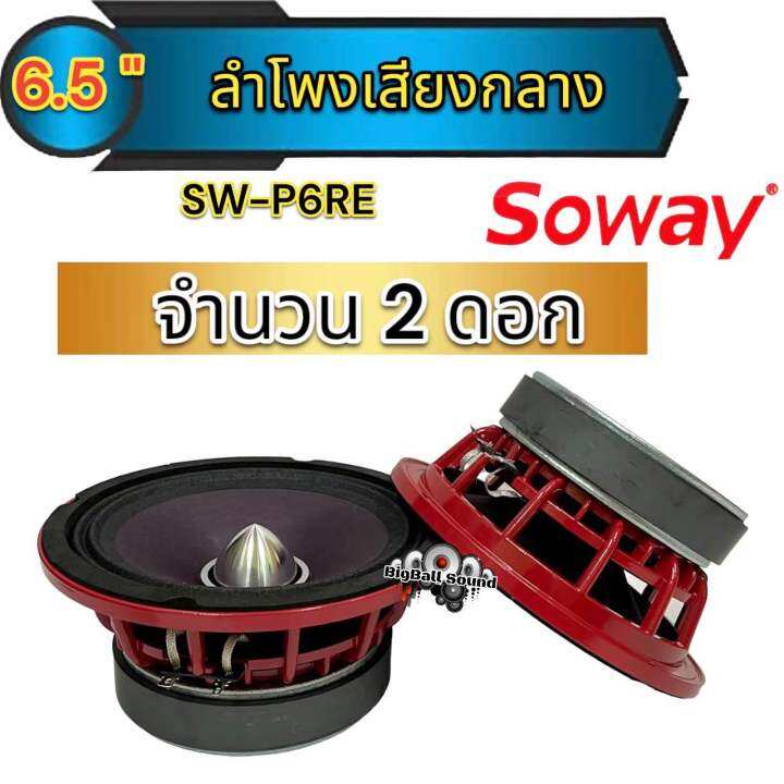 ลำโพงเสียงกลาง-6-5นิ้ว-เฟสปลั๊ก-แบรนด์-soway-รุ่น-sw-p6re-โครงเหล็กหล่อ-สีแดง-แม่เหล็ก120หนา20มิล-ว้อย35มิล-เสียงดี-พุ่งไกล-ไม่แตกพร่า-ลำโพง-ลำโพงติดรถยนต์-จำนวน1-2ดอก-สามารถเลือกได้