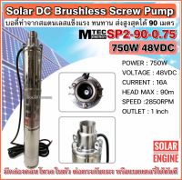 ปั๊มน้ำบาดาลบัสเลสโซล่าเซลล์ MTEC DC48V 750W - Solar DC Brushless Submersible Screw Pump 750W 48VDC (บัสเลสแท้ 100%) รุ่น SP2-90-0.75