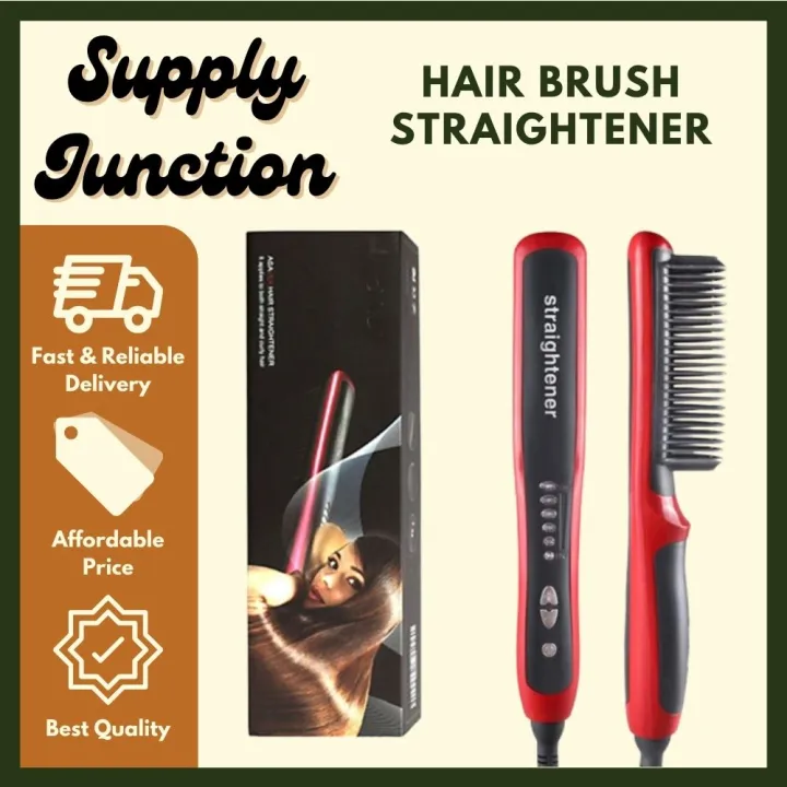 Supply Junction 2-in-1 Hair Comb Straightener Hair Brush Hair Curler  Durable Professional Electric Curling Iron Hair Straightener Beard Comb  Brush Heated Ceramic Hair Straightening Brush Hair Styler Flat Iron Fast  Styling |