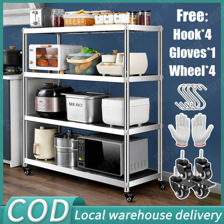 Kitchen Organizer Storage Rack Shelf With Wheels Space Saver