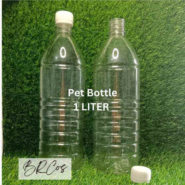 BRCos Empty Clear Plastic Bottles 1 Liter For Diswashing Liquid, Water