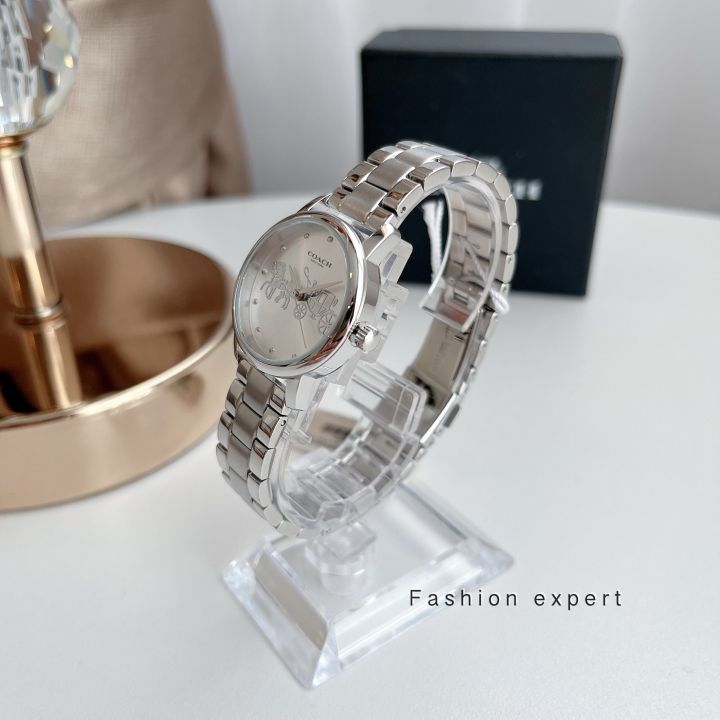 ของแท้-100-14502975-coach-grand-silver-dial-silver-tone-ladies-watch-สีเงิน