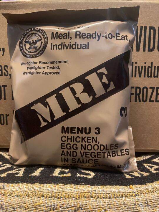 อาหารสนามทหารสหรัฐ M R E🇺🇸 เมนูที่ 3 Chicken, Egg Noodles, and