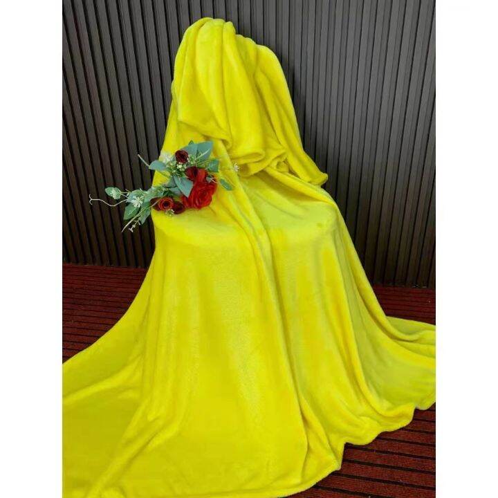 fleece blanket plain color Queen yellow Lazada PH