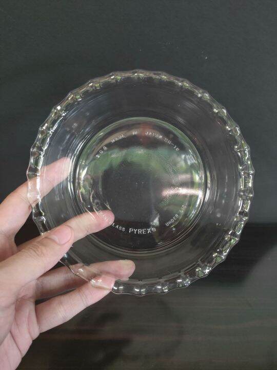 PYREX PIE PLATE GLASS JAPAN IWAKI PYREX MICROWAVABLE DINNERWARE ELEGANT
