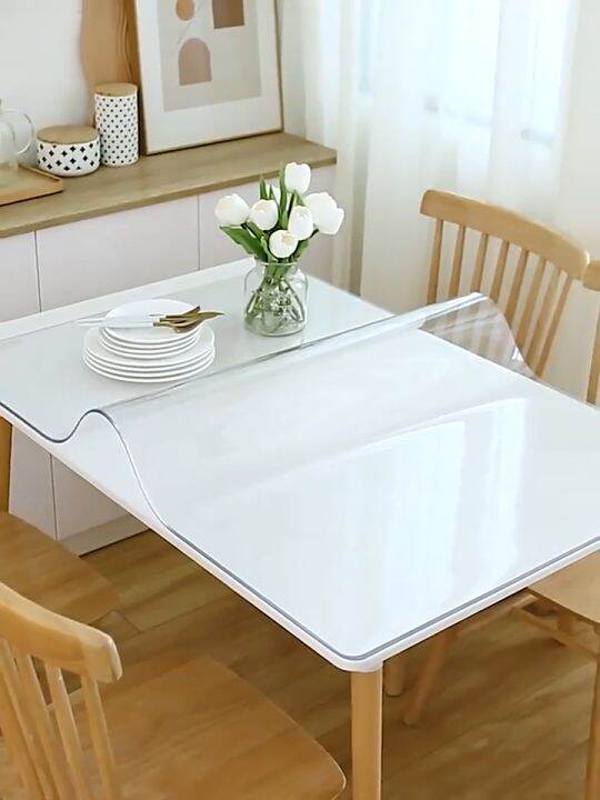 PVC Table Cloth Transparent Rectangular Heat Resistant Waterproof soft